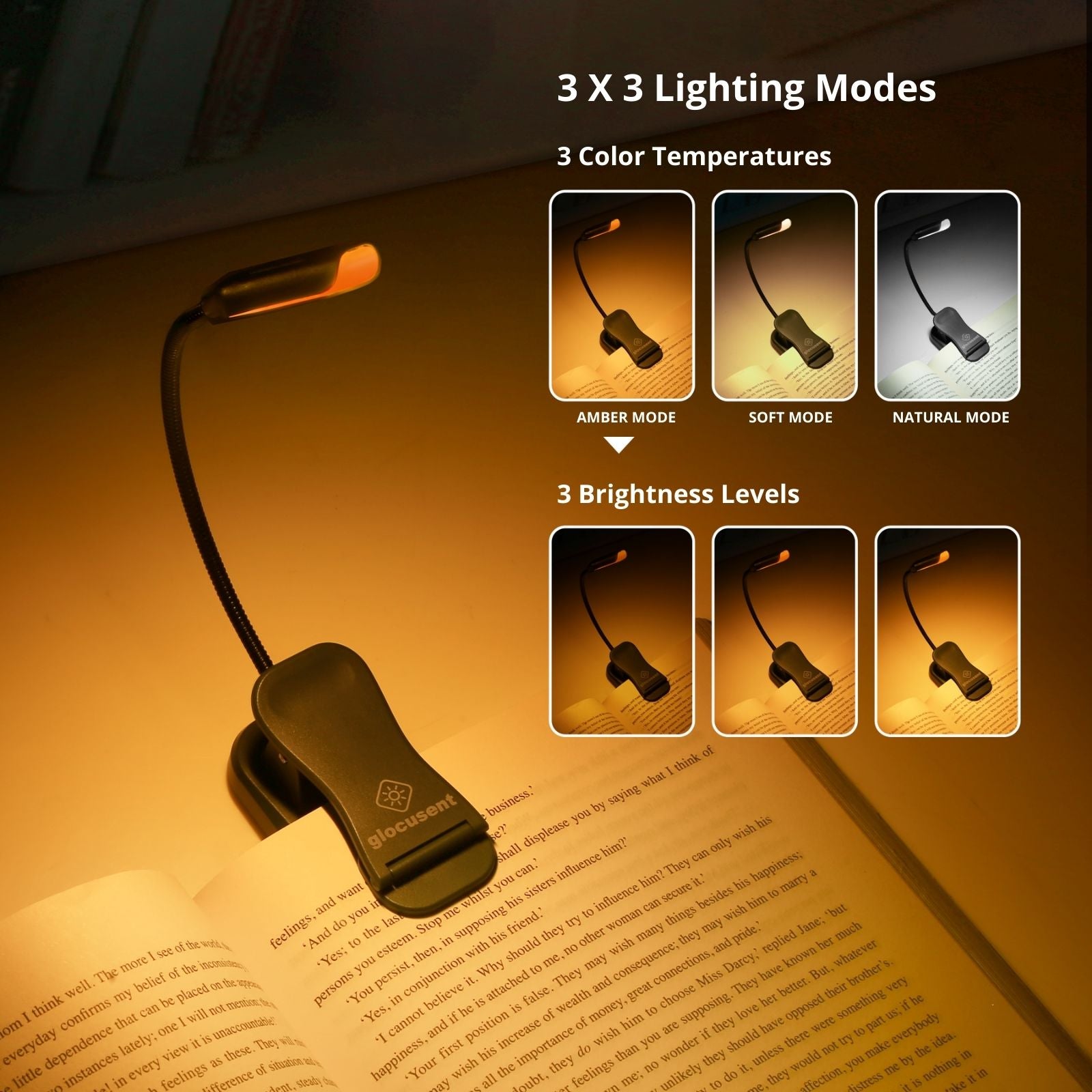 the best clip on book light with different lighting modes