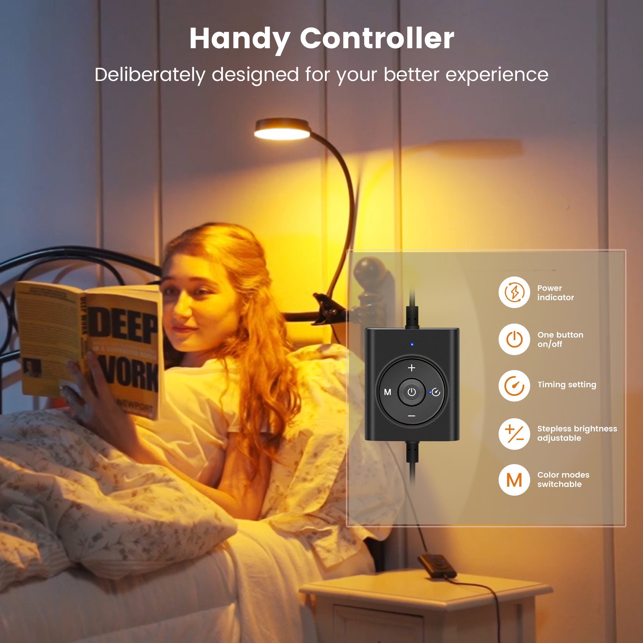 the best reading lights for bed with handy controller