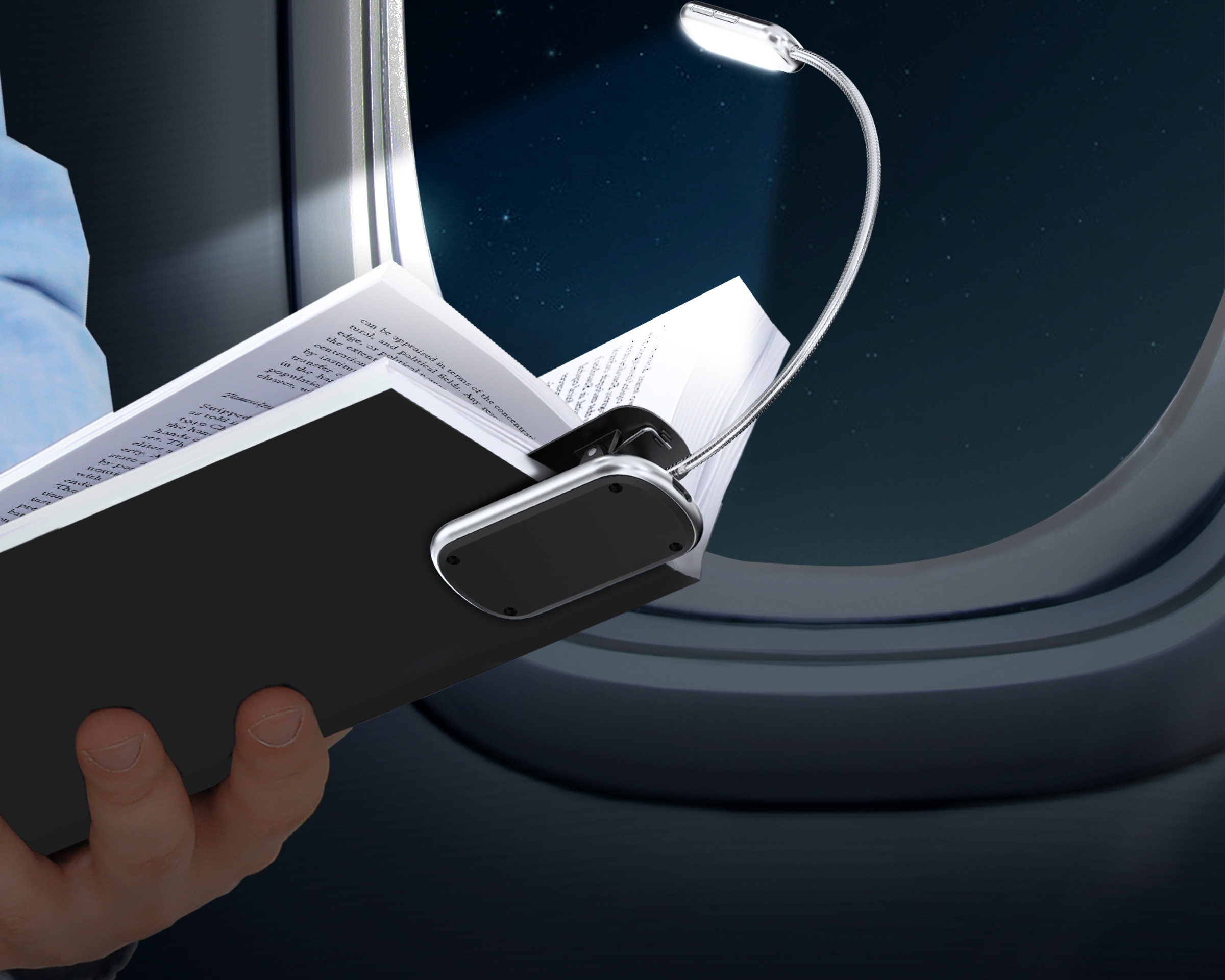 reading while traveling with Glocusent book lights