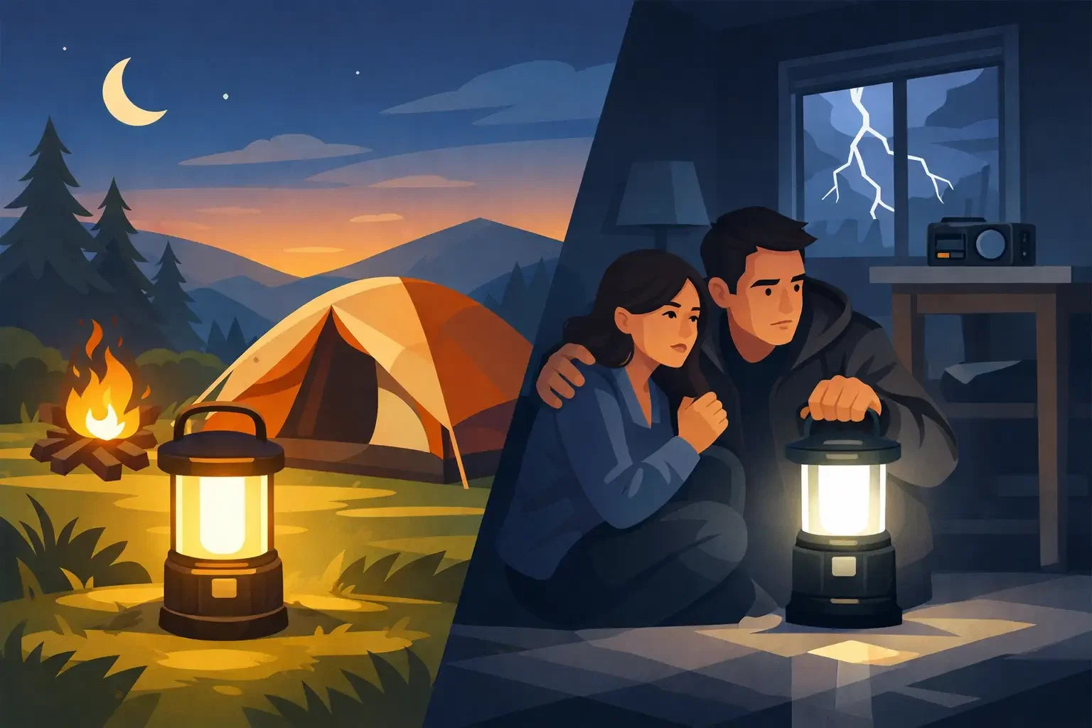 Campinglampe nutzen beim Zelten und im Notfall