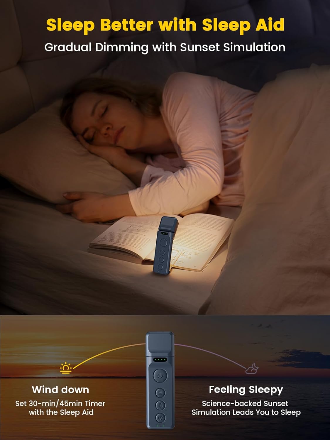 Glocusent Upgraded Bookmark Style Reading Light