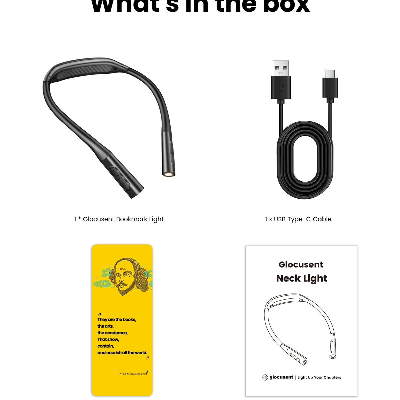 Glocusent Neck Light, What is in the box