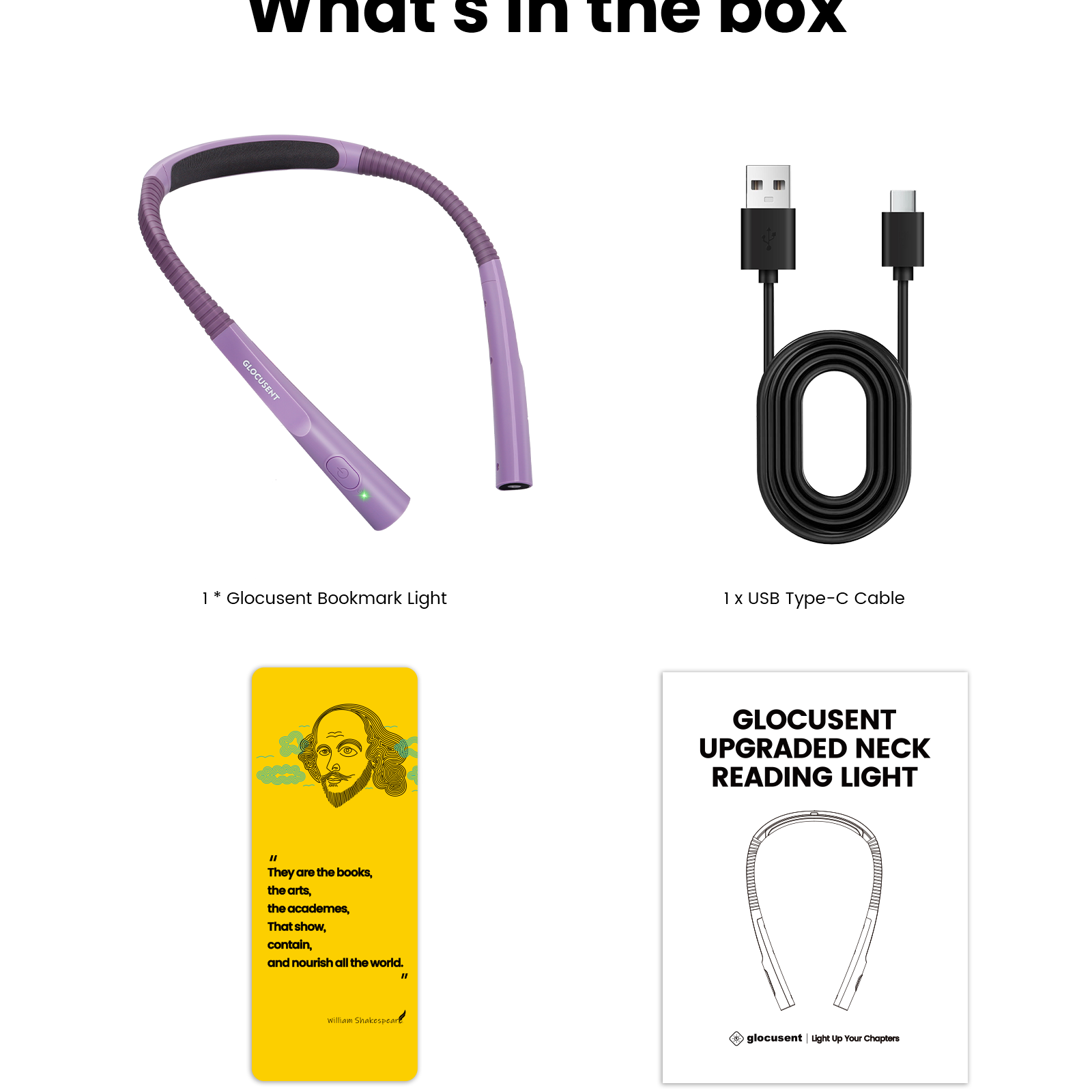 Glocusent Neck Light, What is in the box