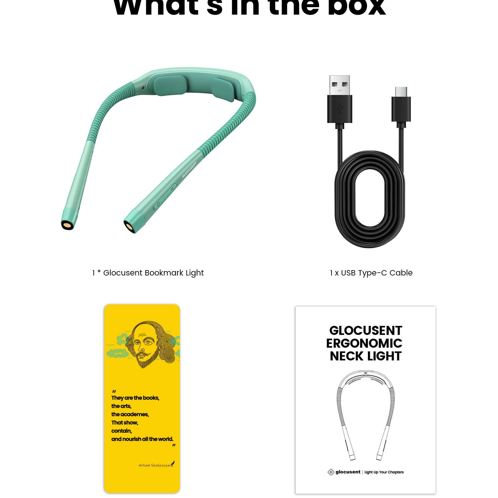 Glocusent Neck Light, What is in the box