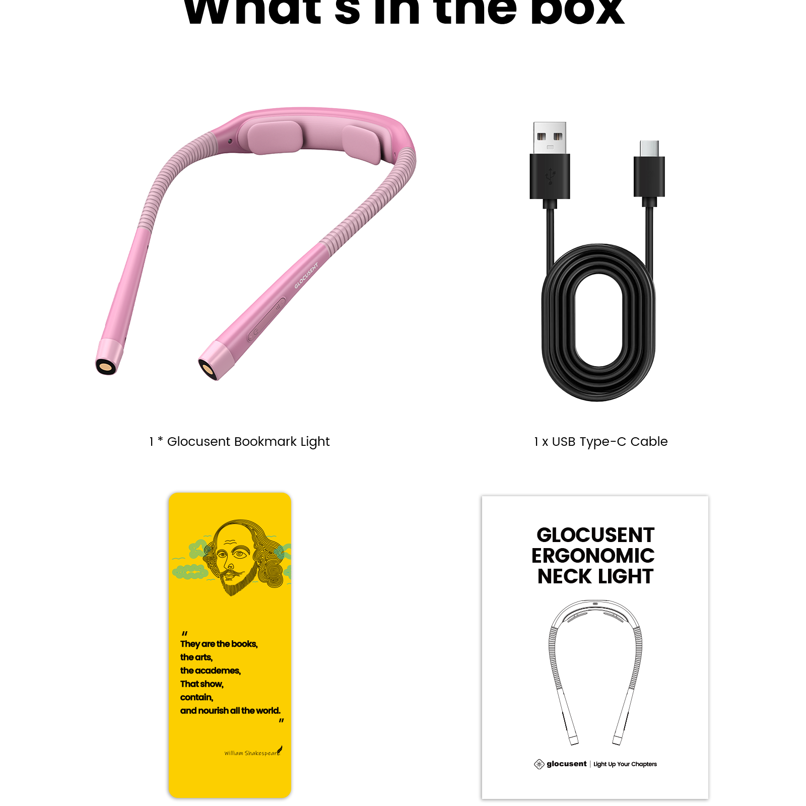 Glocusent Neck Light, What is in the box