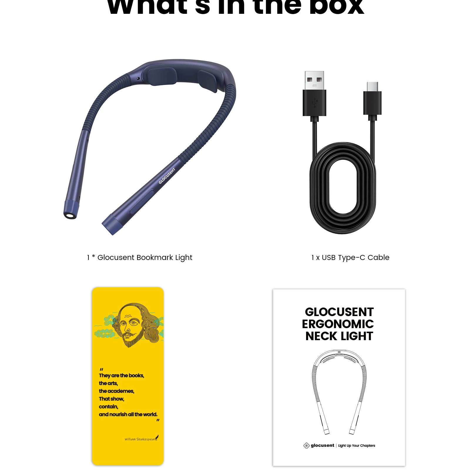 Glocusent Neck Light, What is in the box