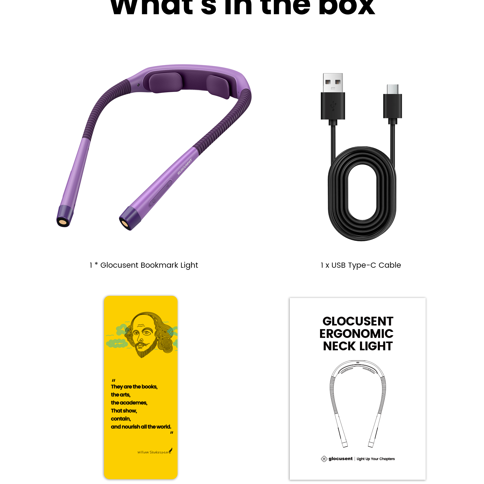 Glocusent Neck Light, What is in the box