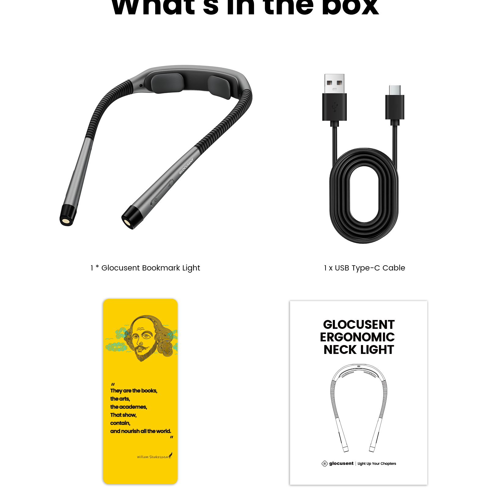 Glocusent Neck Light, What is in the box