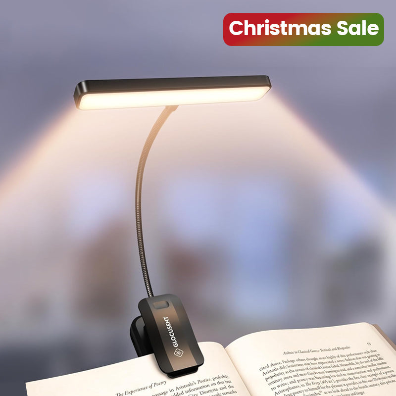 Lampe De Lecture Rechargeable USB-C Glocusent – 3 Couleurs, 5 Luminosités, 160h Autonomie, Clip Flexible