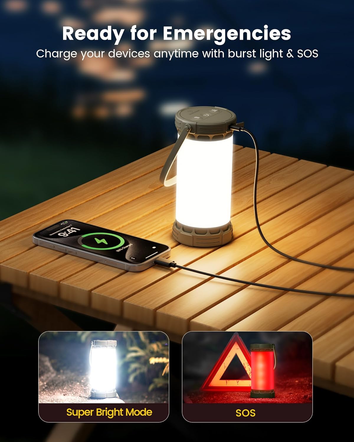 Lanterne de camping à Led, puissante lampe de camping rechargeable 1000lm, lampe torche pour l'éclairage extérieur, luminosité réglable 2 modes, lampe de camping étanche Lanterne de camping à Led, puissante lampe de camping rechargeable 1000lm, lampe torche pour l'éclairage extérieur, luminosité réglable 2 modes, lampe de camping étanche