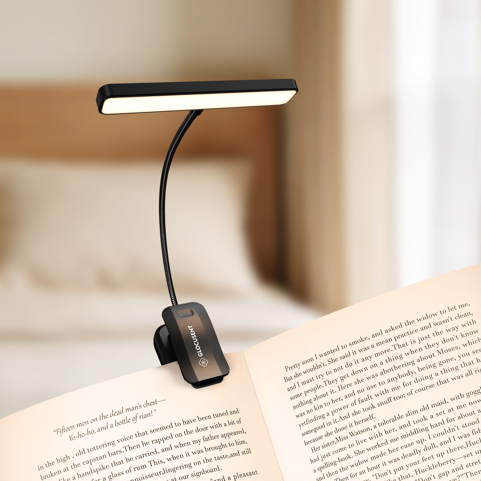 LED Clip on Reading Light with 5 Color Temperatures | Glocusent