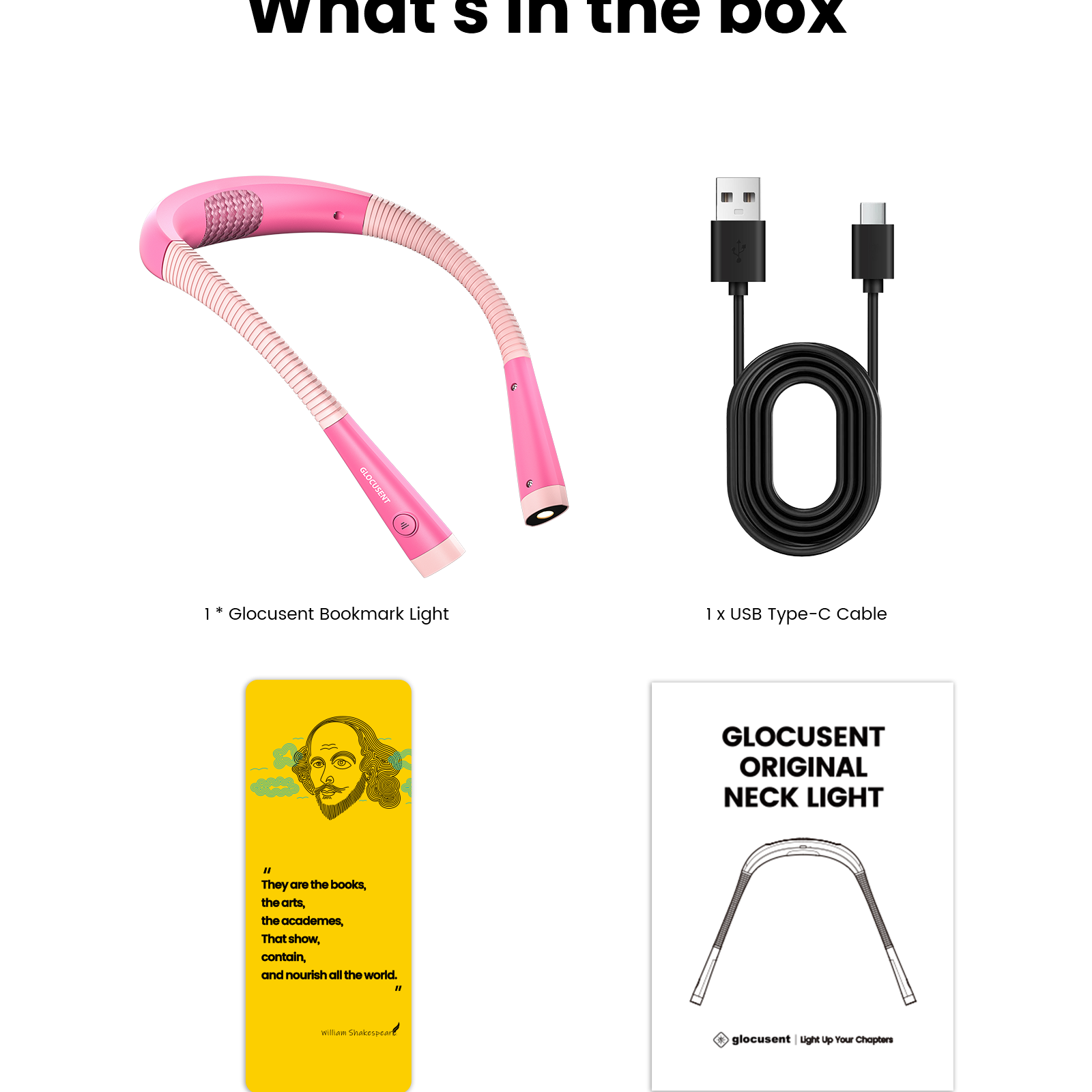 Glocusent Neck Light What's in the box