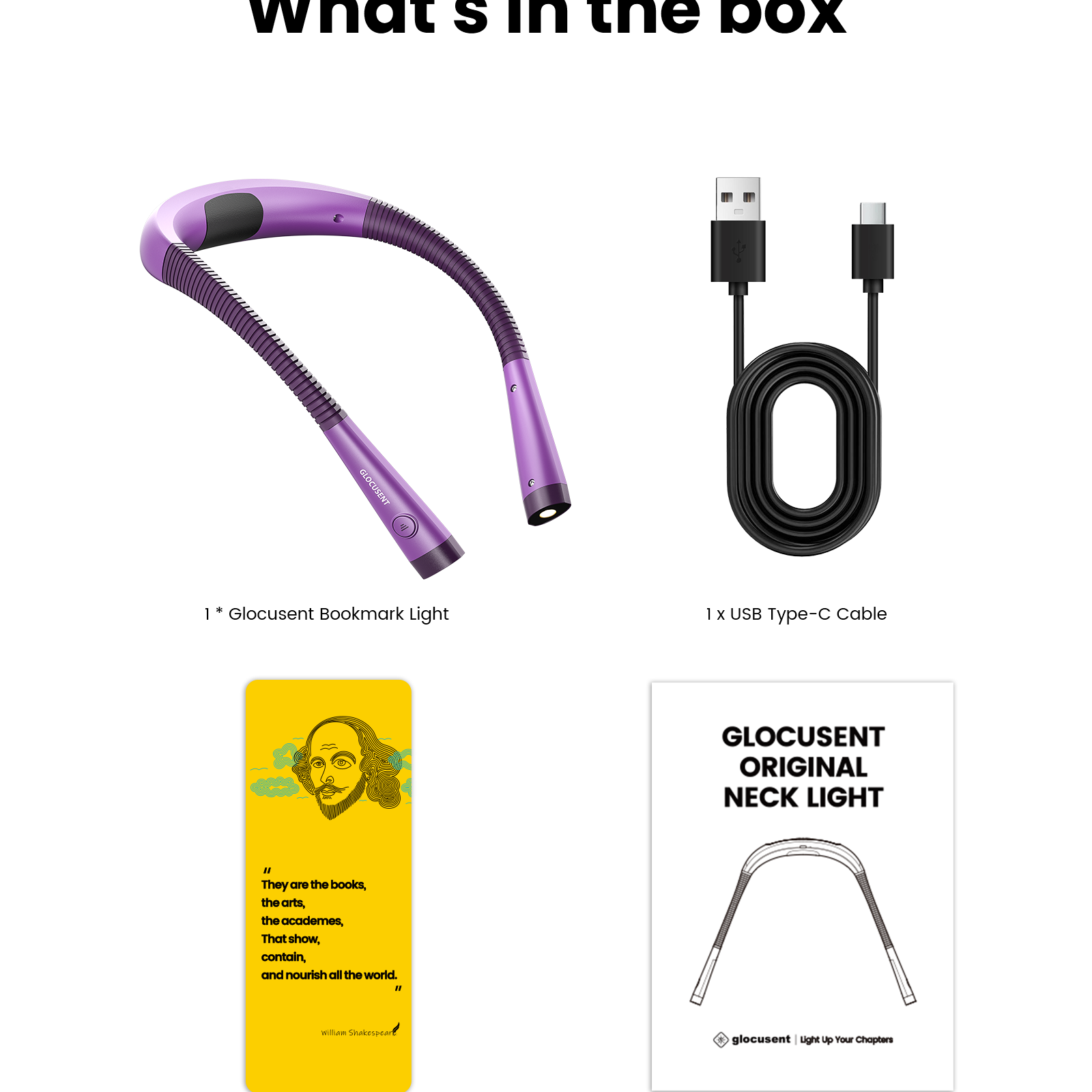 Glocusent Neck Light What's in the box