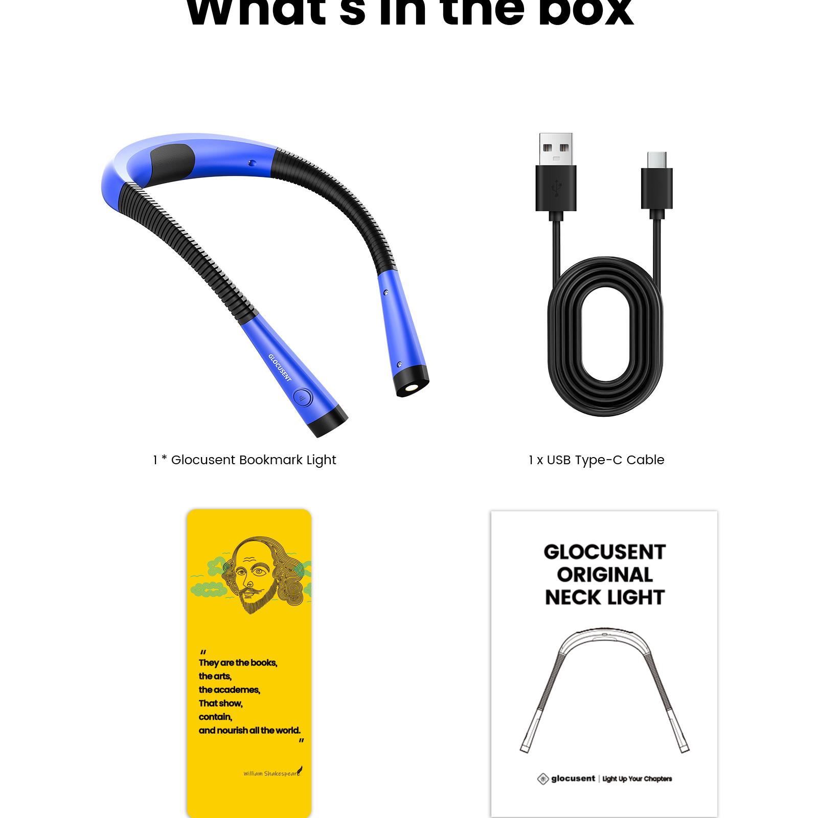Glocusent Neck Light What's in the box