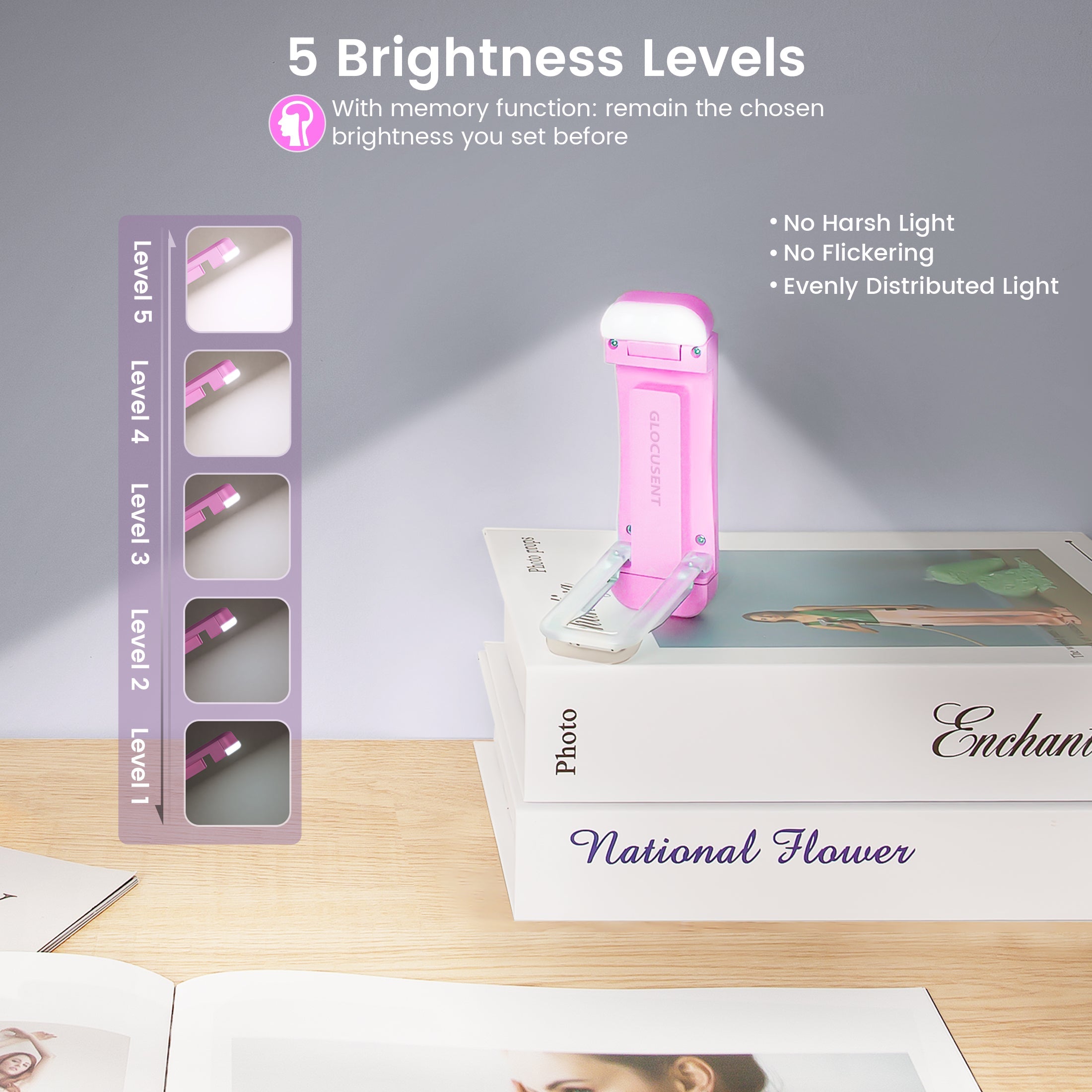 best book lights fo reading with 5 brightness levels
