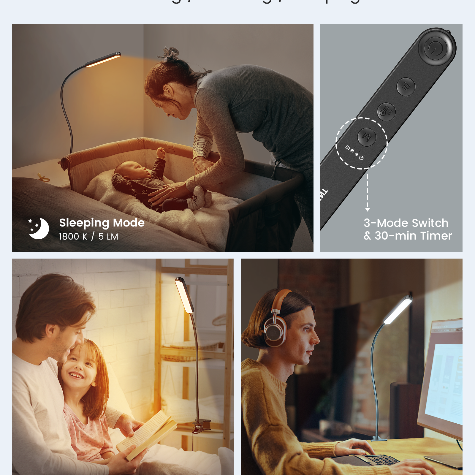glocusent clip on lamp