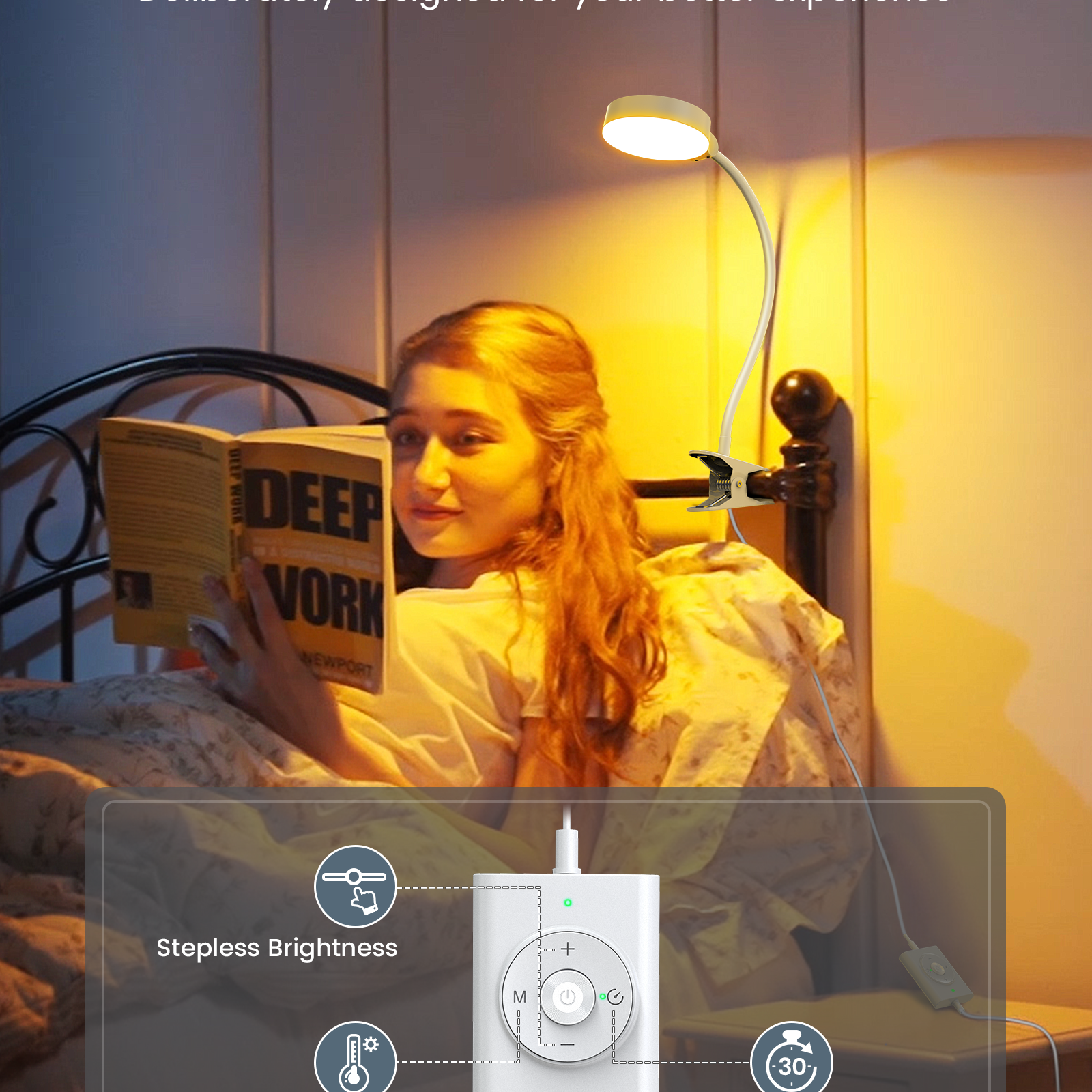 the best reading lamp for bed with handy controller