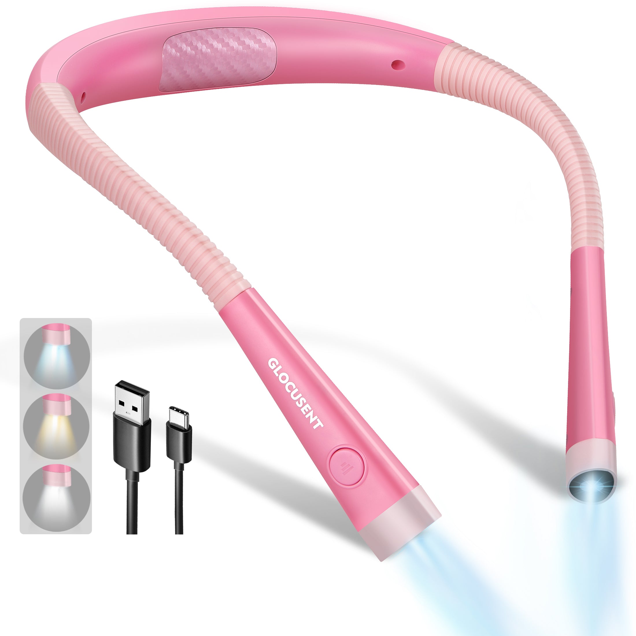Glocusent Neck Reading Light, Pink
