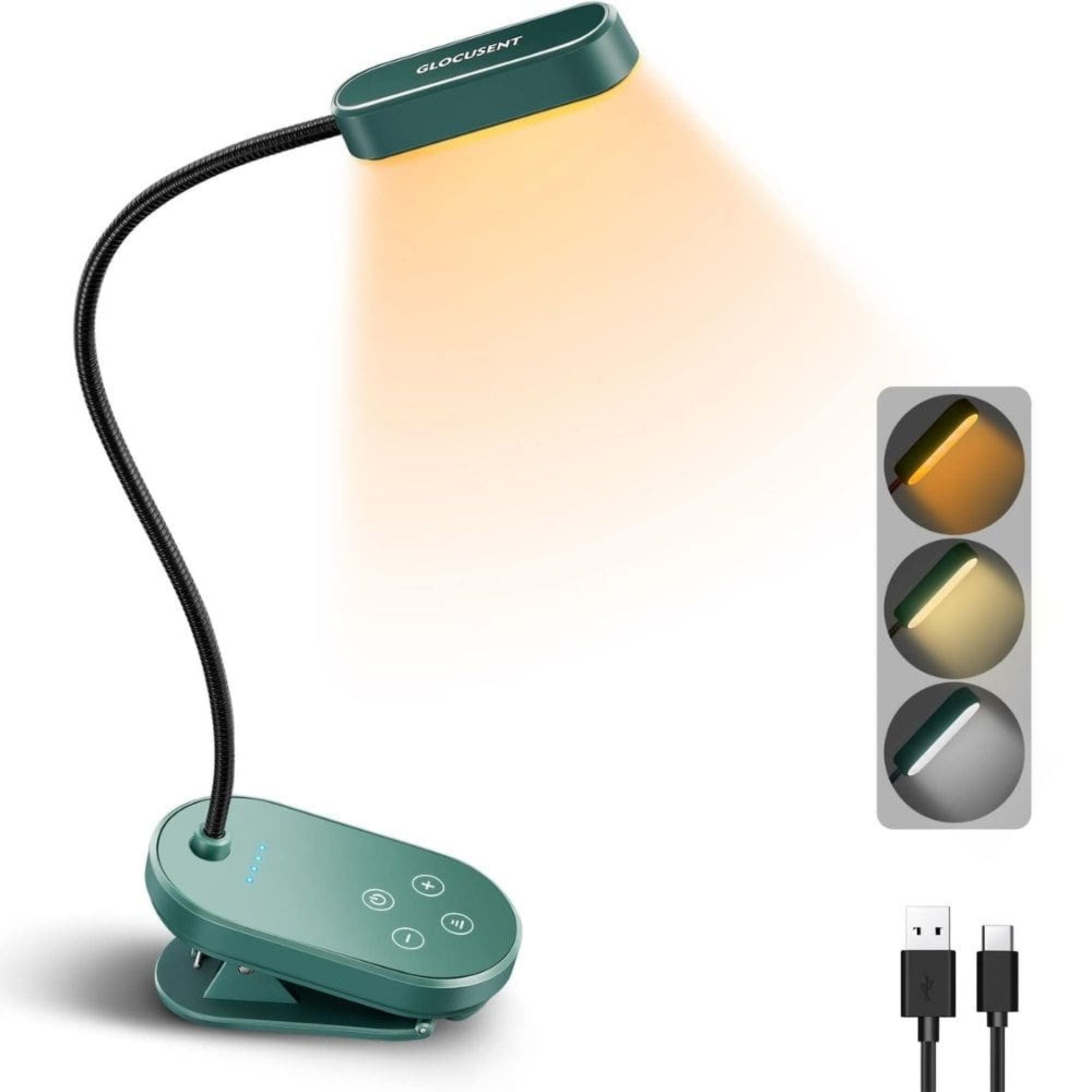 glocusent mini clip-on reading light, Dark NIght Green