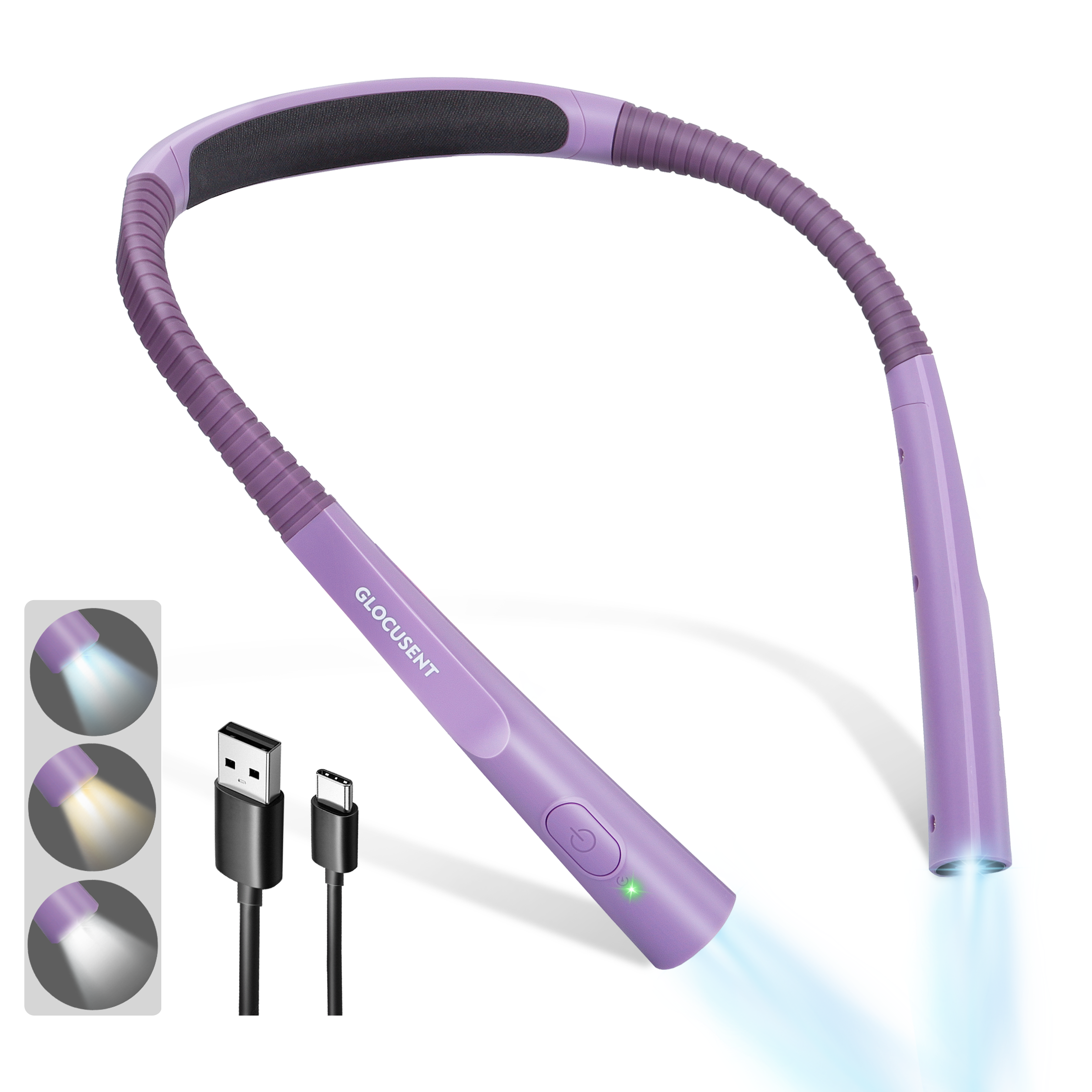 Glocusent neck light with auto-off timer, Purple