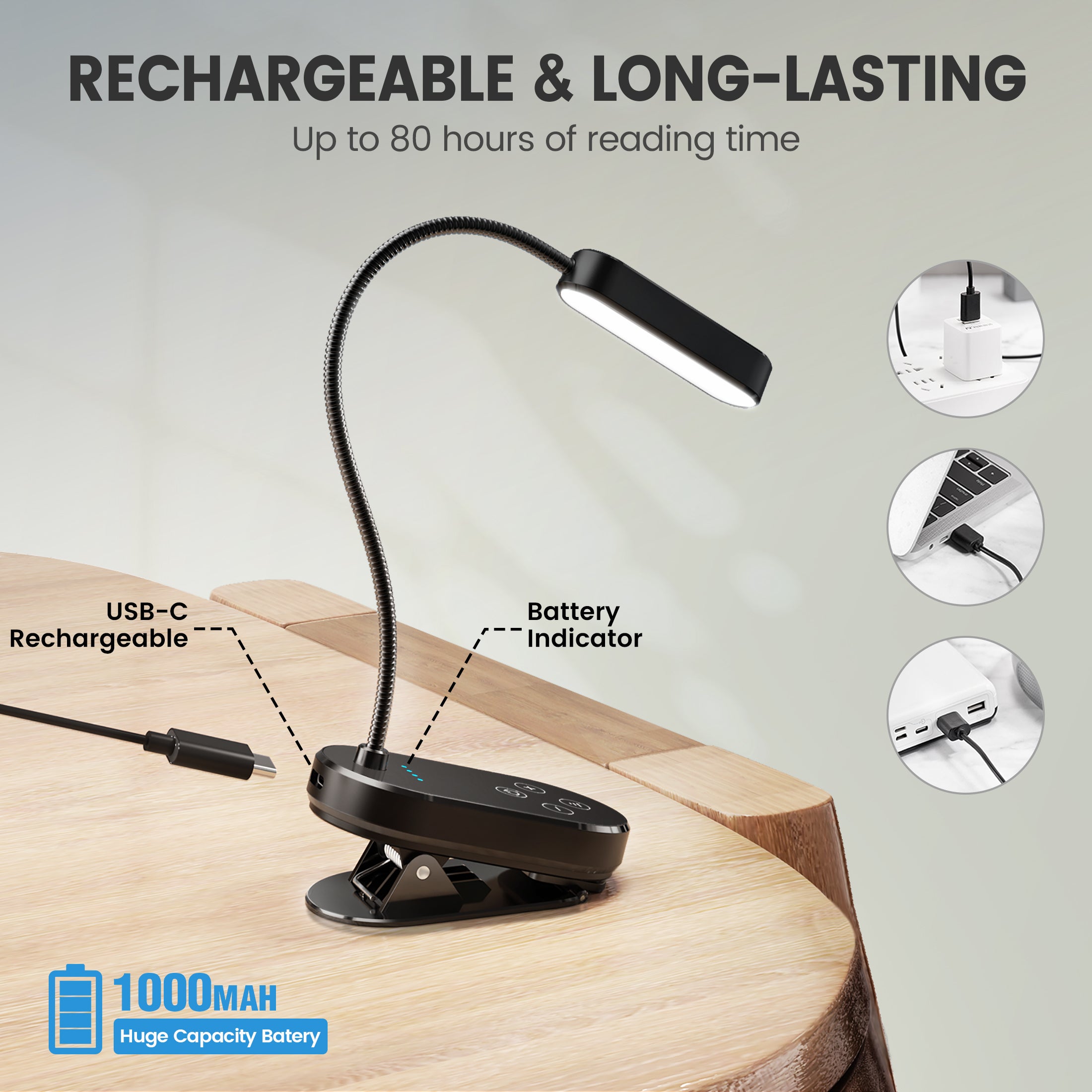 glocusent mini clip-on reading light