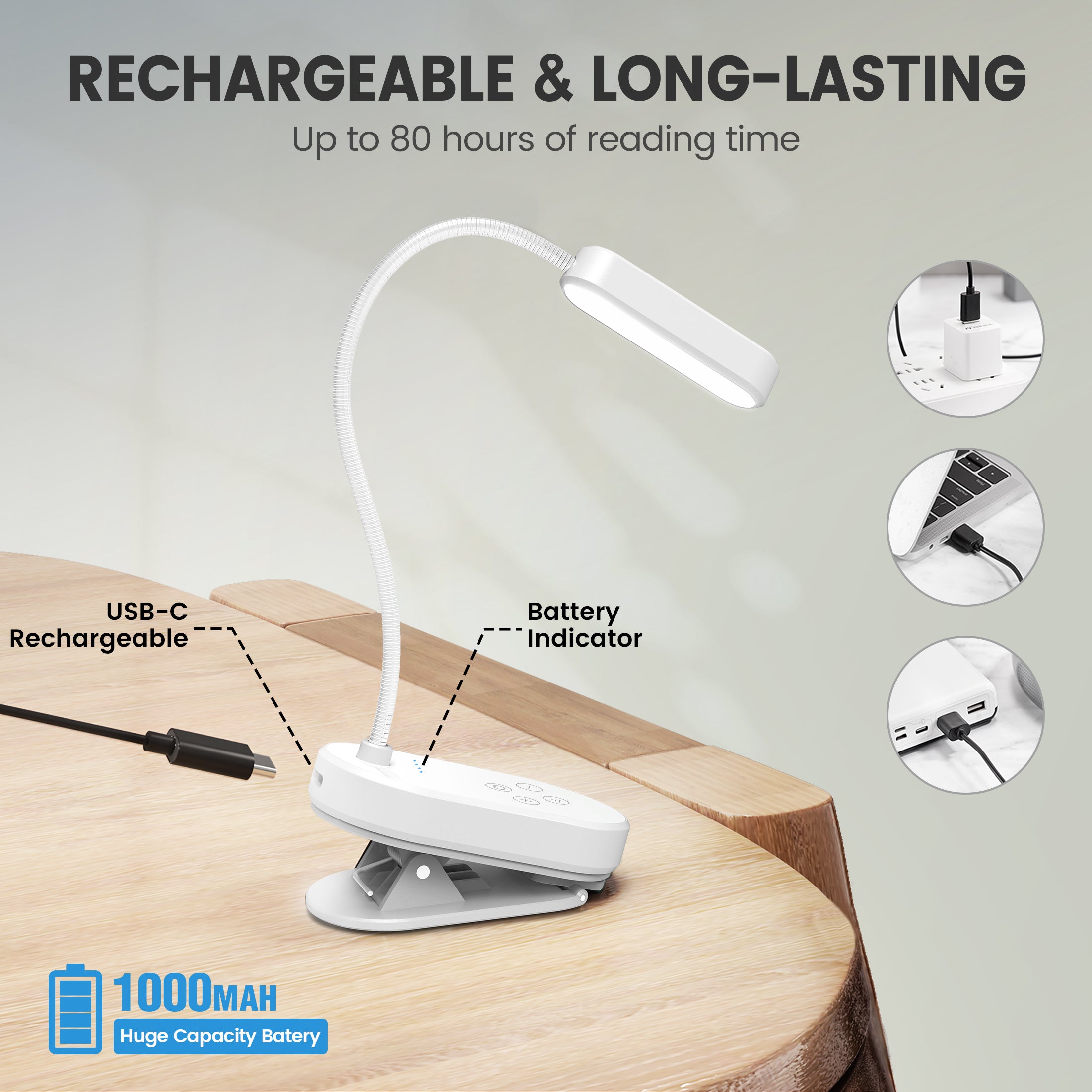 glocusent mini clip-on reading light