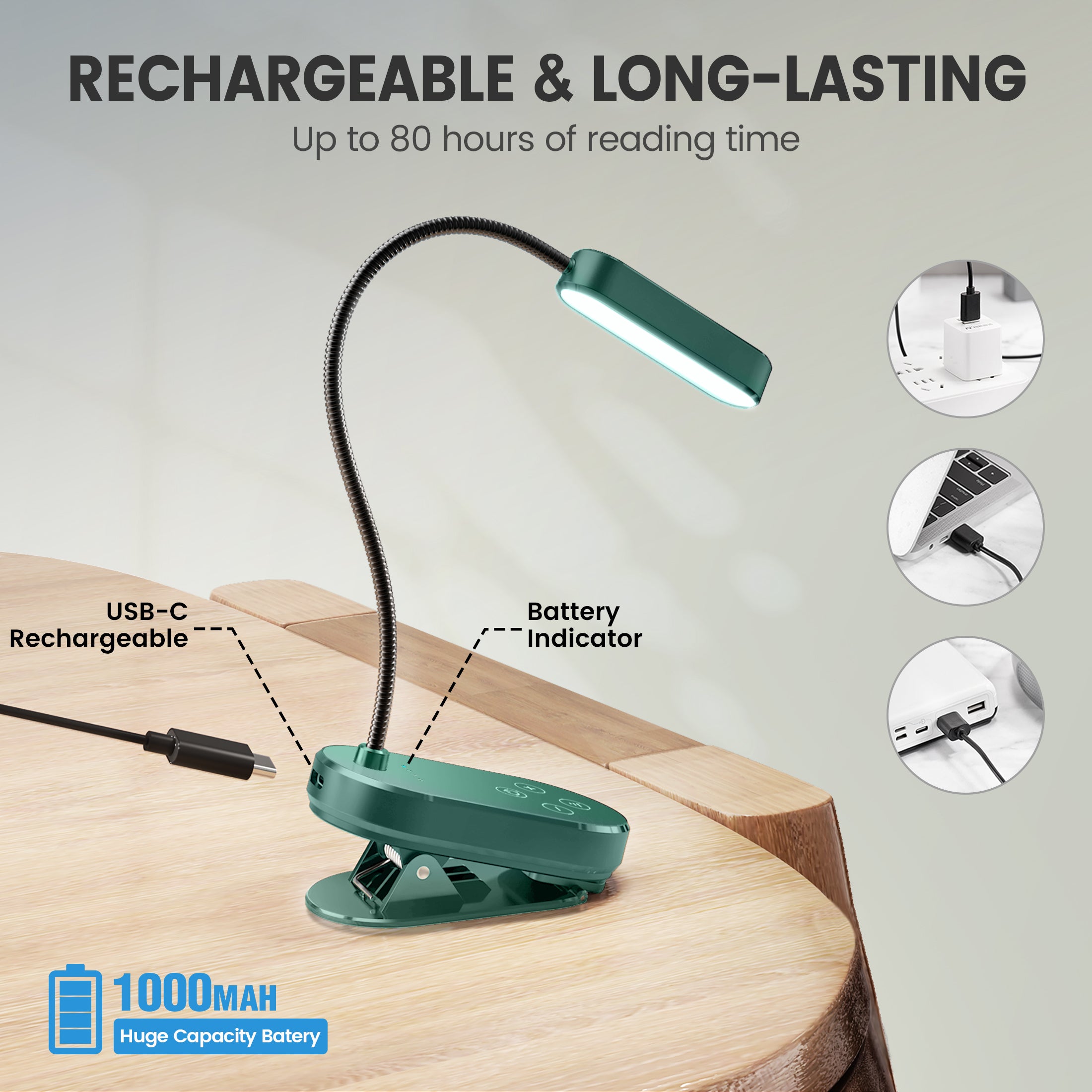 glocusent mini clip-on reading light