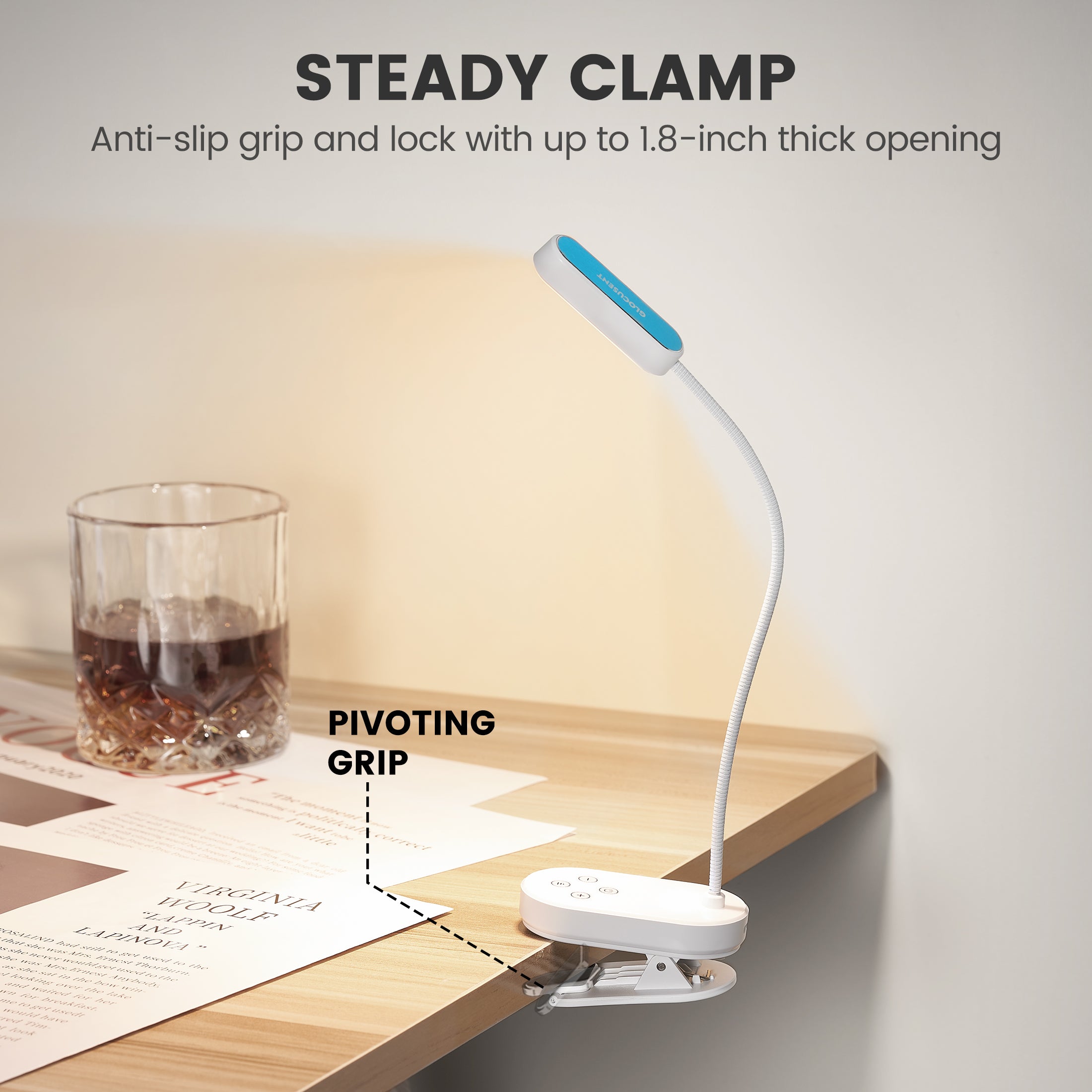 glocusent mini clip-on reading light