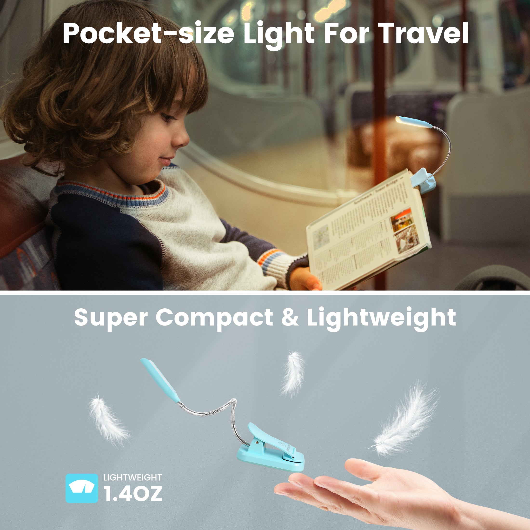 portable and lightweight amber book light