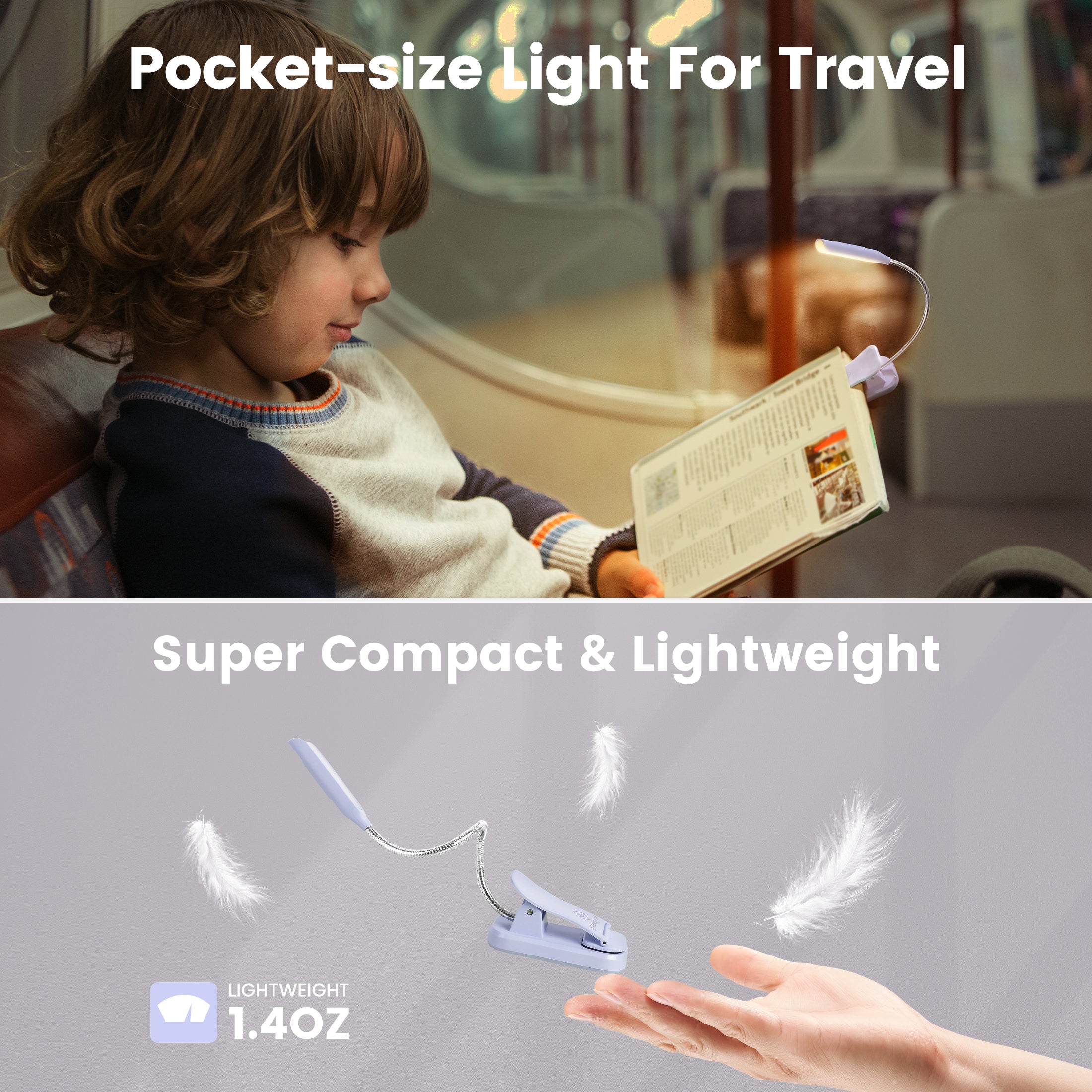 portable and lightweight amber reading light