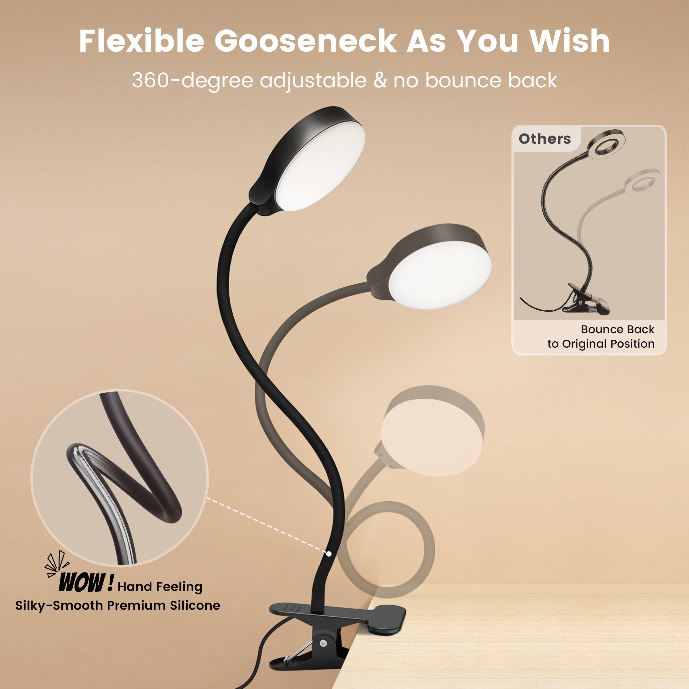 the best reading lights for bed has a flexible gooseneck