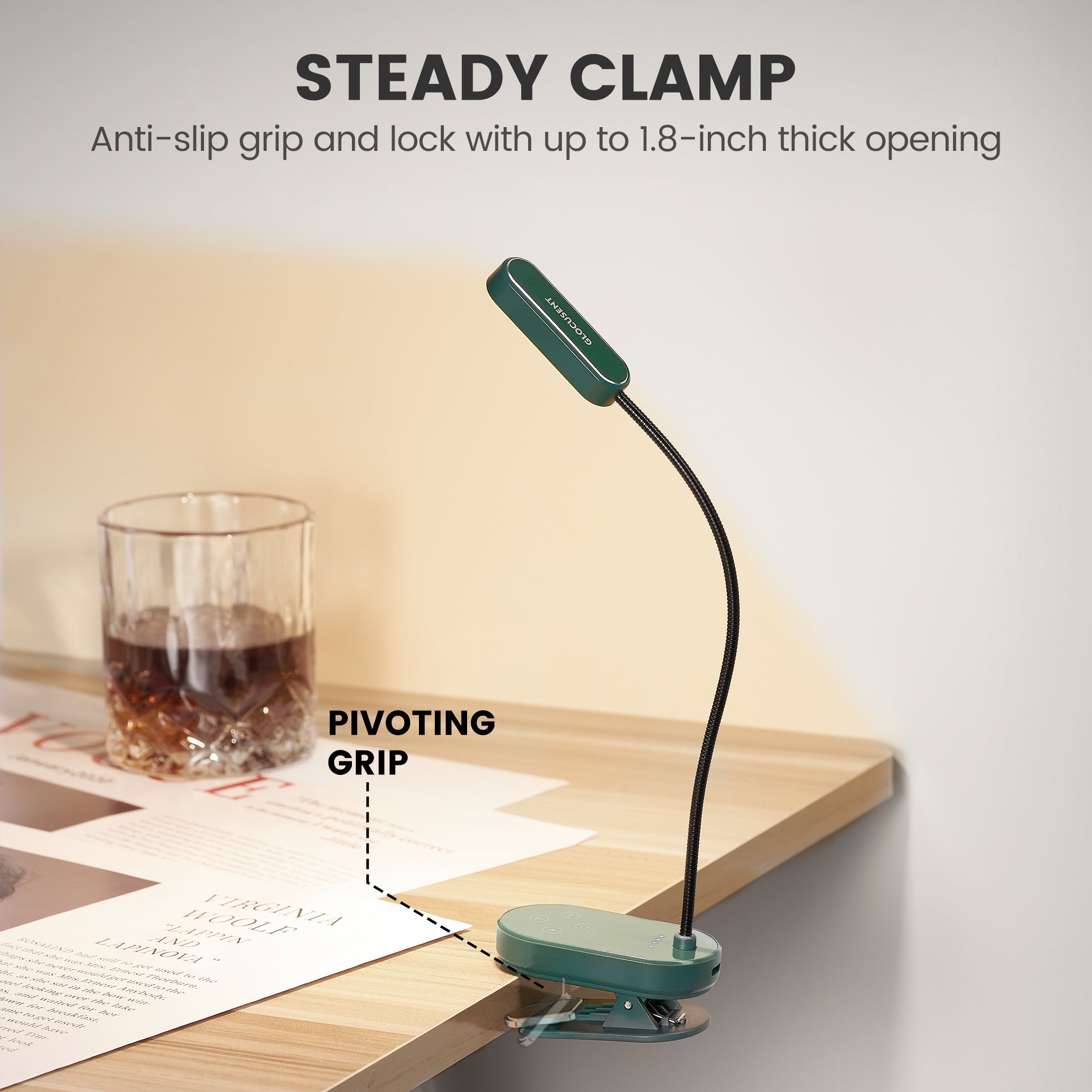 glocusent mini clip-on reading light