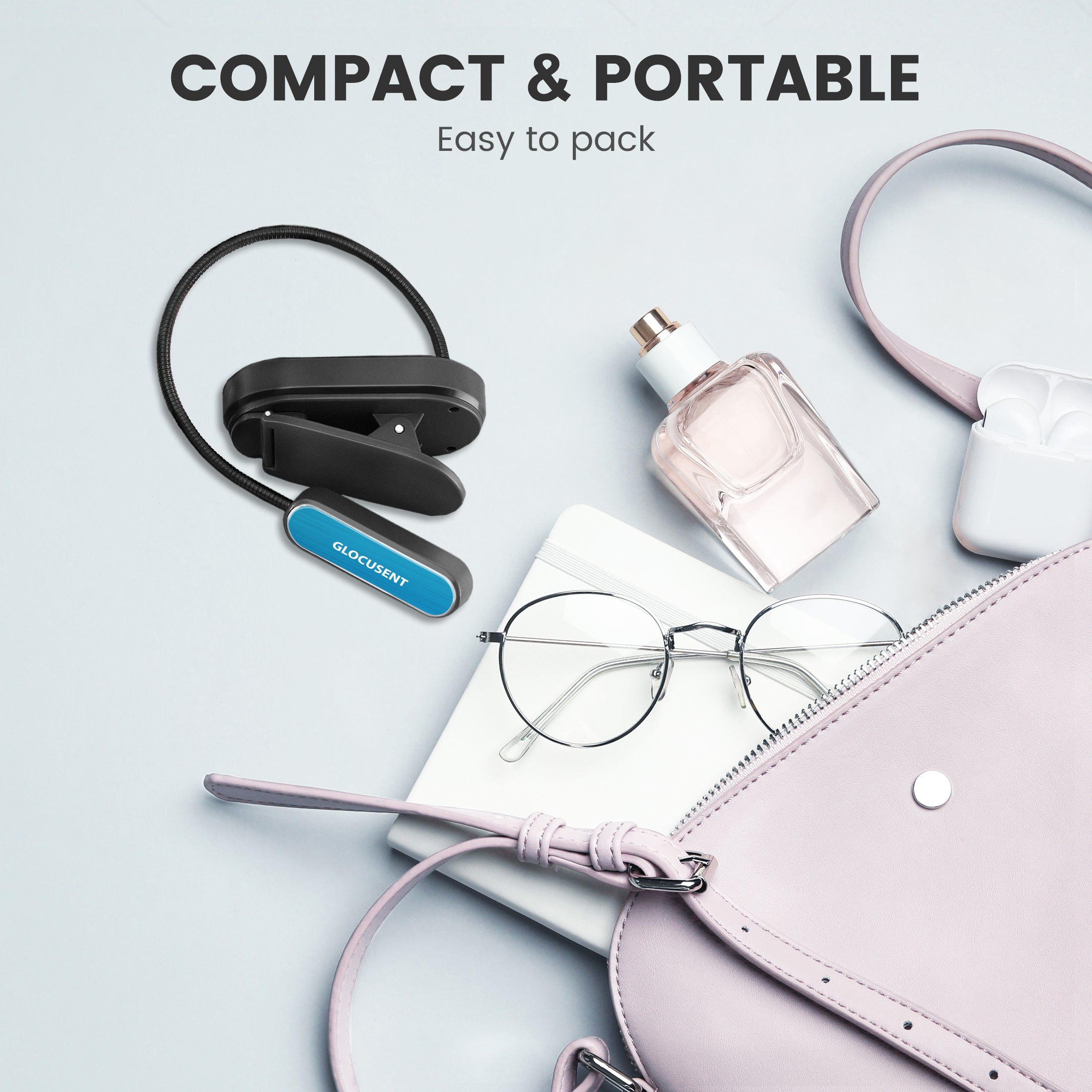 glocusent mini clip-on reading light