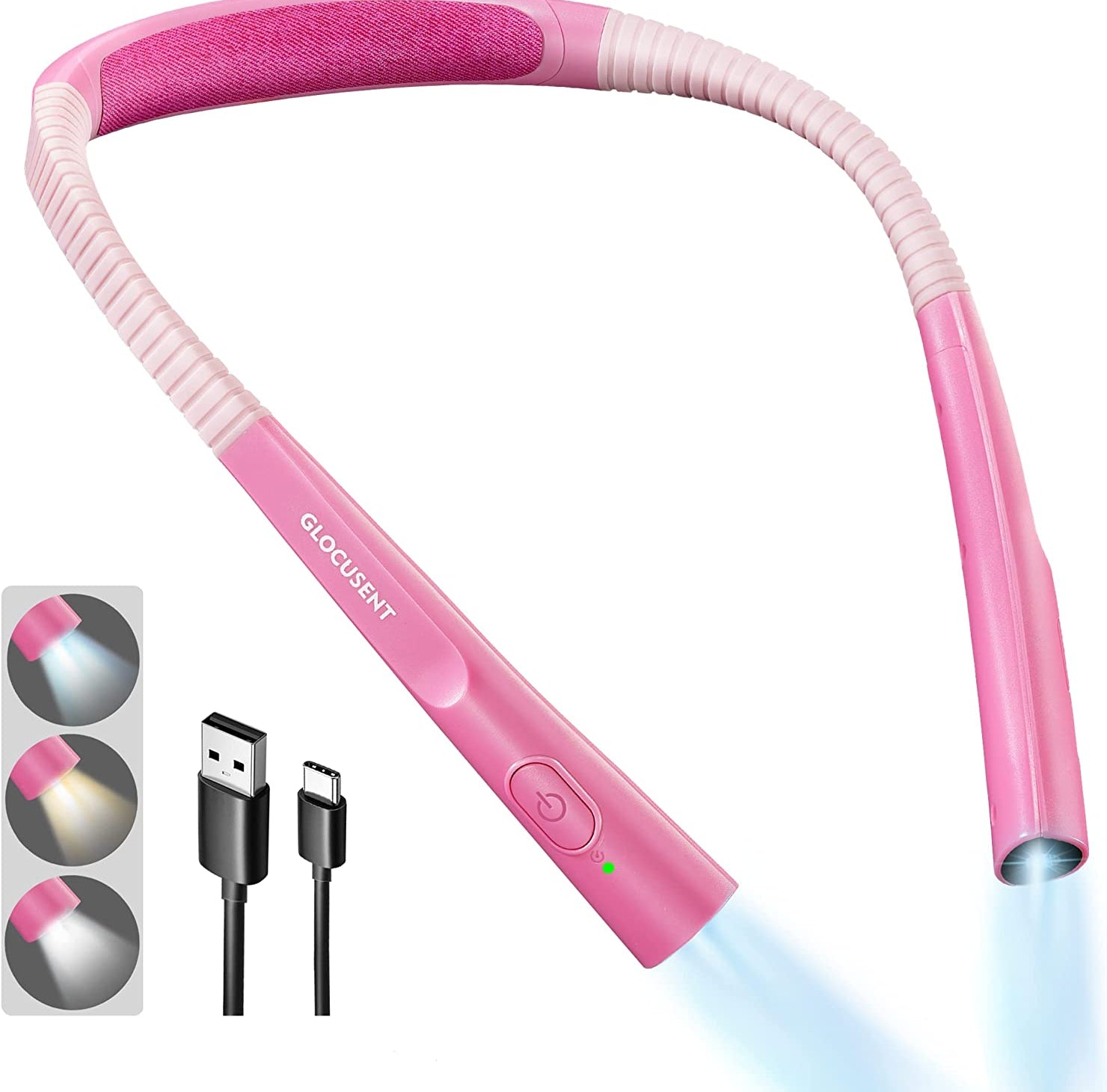 Glocusent neck light with auto-off timer, Pink