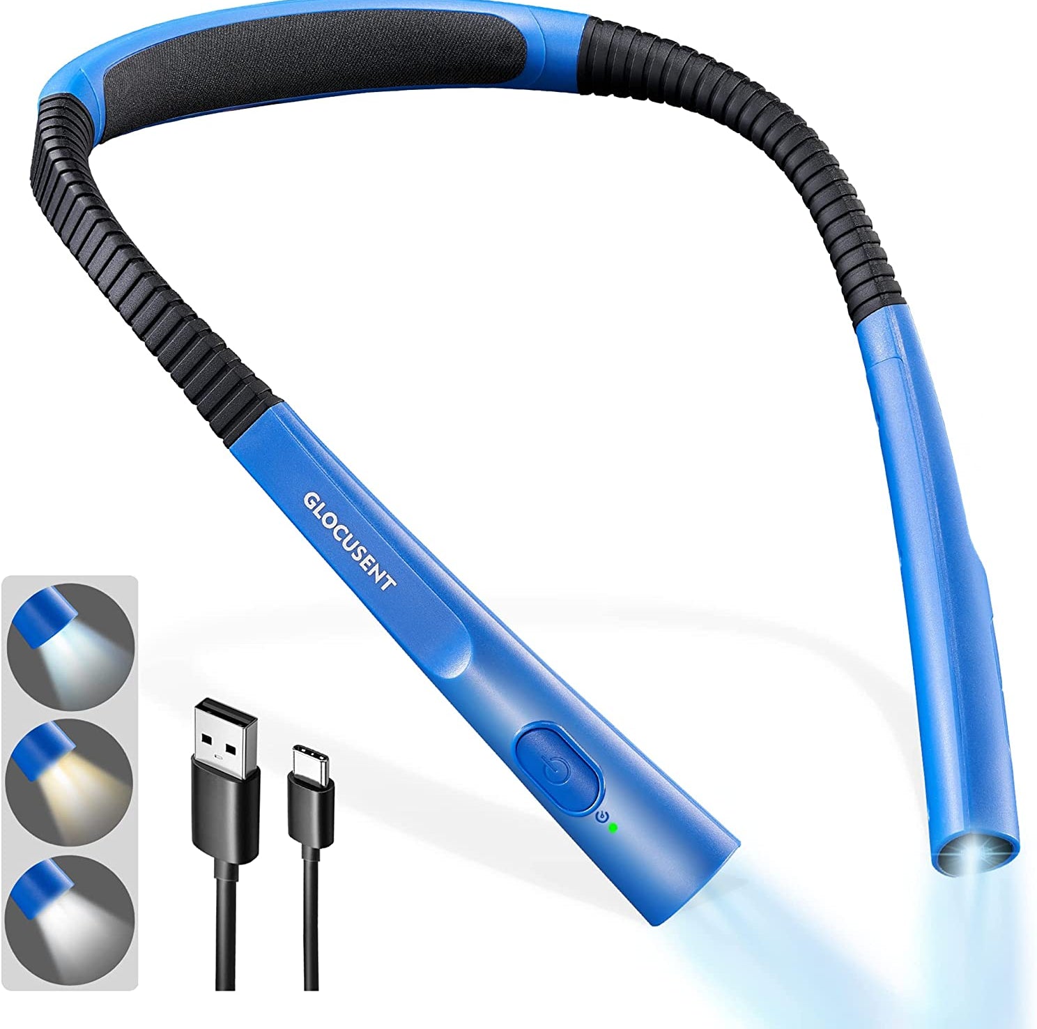 Glocusent neck light with auto-off timer, Blue