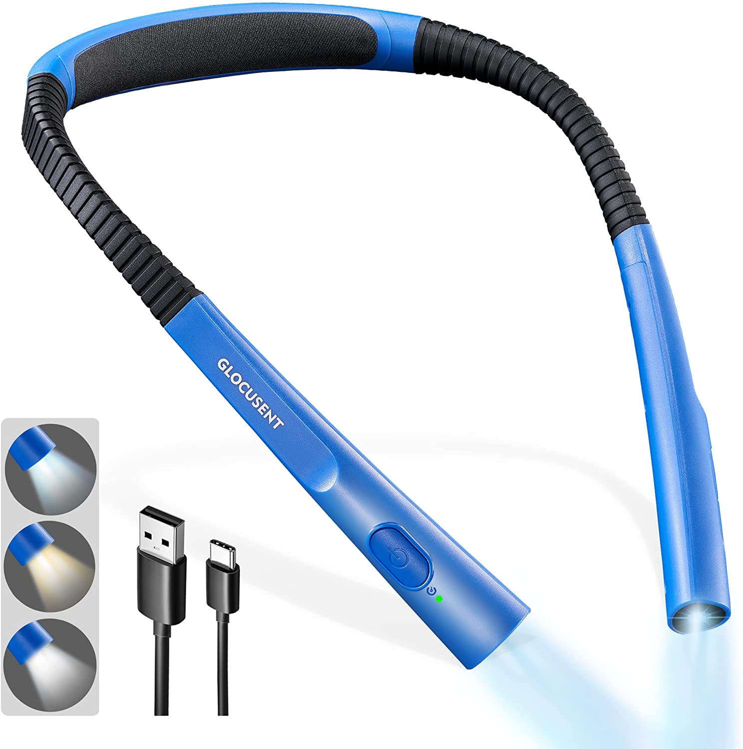Glocusent neck light with auto-off timer, Blue