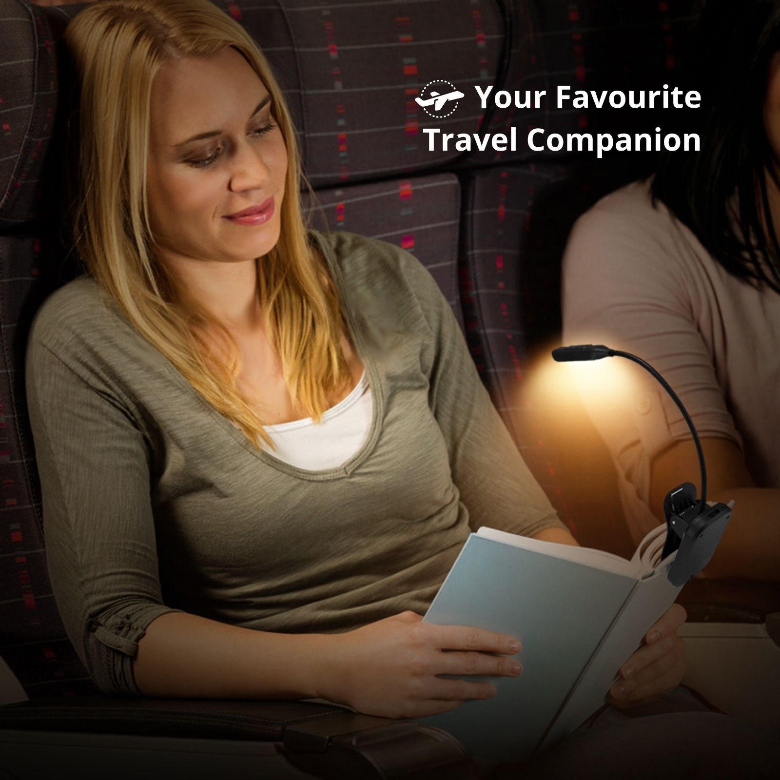 Glocusent Super Mini Clip-on Reading Light for Book in Bed, Your Travel Companion, Black