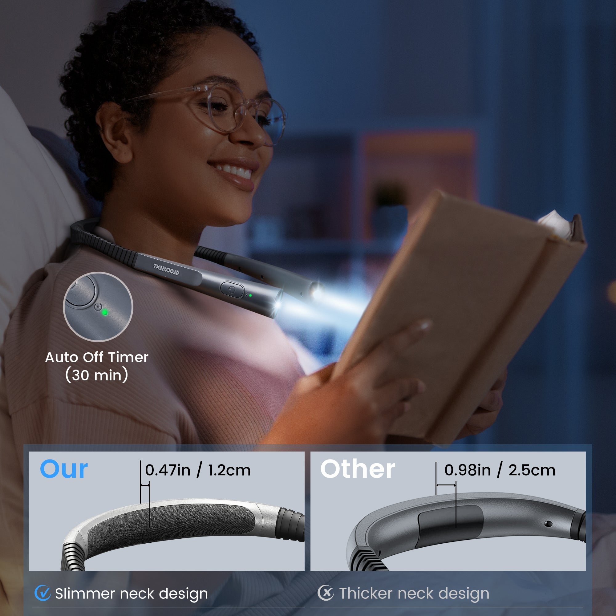 Upgraded neck light with slimmer body
